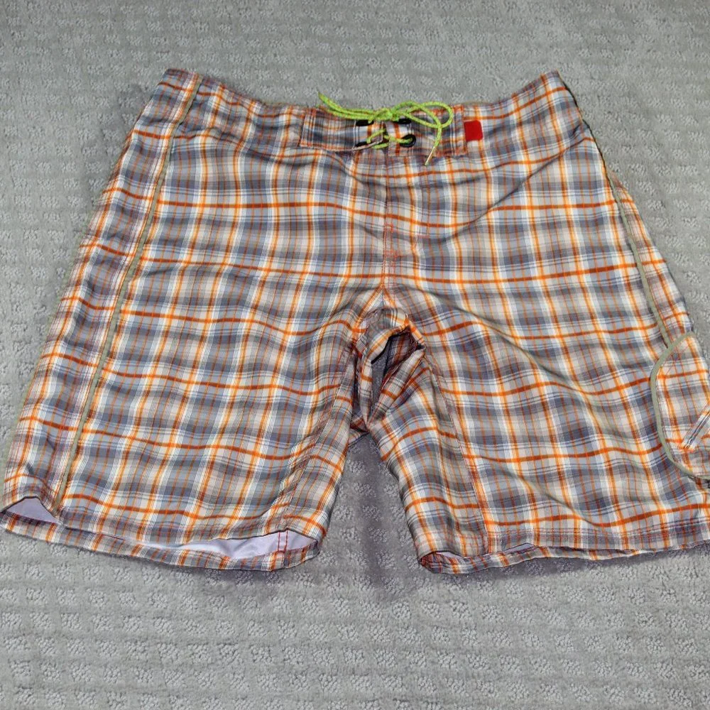 North Face Men's Size 32 Orange and Grey Swim Trunks